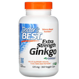 Doctor's Best, Ginkgo Potência Extra, 120 mg, 360 Cápsulas Vegetais