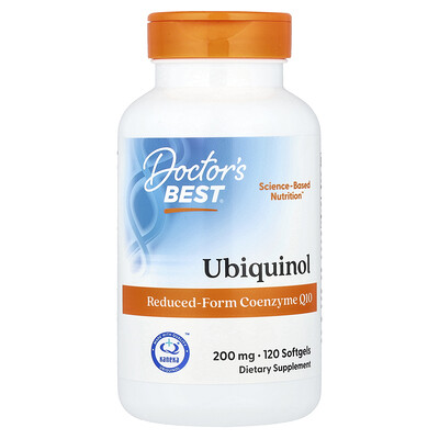 Doctor's Best, Ubiquinol, 200 mg, 120 cápsulas blandas