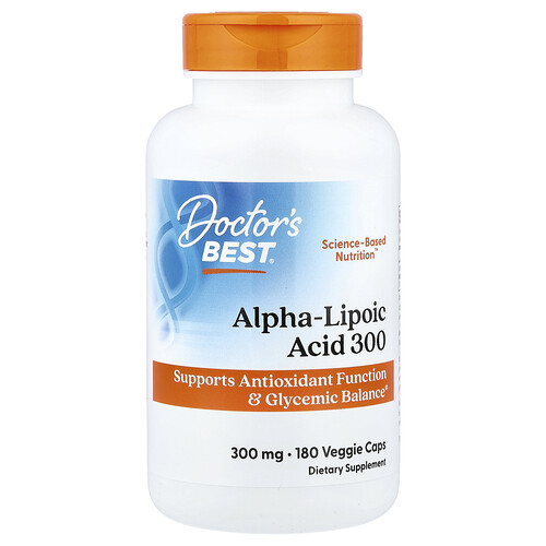 Doctor's Best, Alpha-Lipoic Acid 300, Alpha-Liponsäure 300, 300 mg, 180 pflanzliche Kapseln