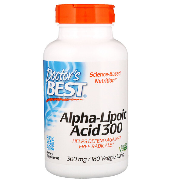 Doctor's Best, Альфа-Липоевая кислота, 300 мг, 180 капсул