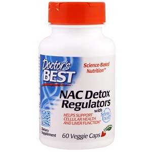 Doctor's Best, NAC регуляторы детоксикации, 60 растительных капсул