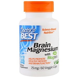 Doctor's Best, Магний Best Brain, 75 мг, 60 вегетарианских капсул