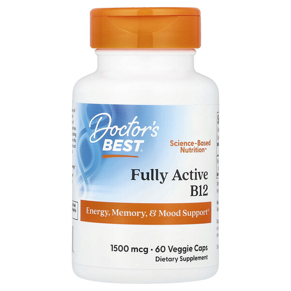 Doctor's Best Fully Active B12, 1,500 mcg, 60 Veggie Caps