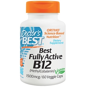Doctor's Best, Best, Активный витамин B12, 1500 мкг, 60 растительных капсул