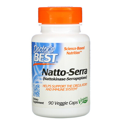 Doctor's Best Natto-Serra, 90 капсул в растительной оболочке