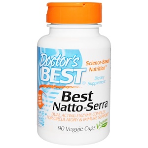 Doctor’s Best, Natto-Serra, 90 капсул в растительной оболочке инструкция, применение, состав, противопоказания