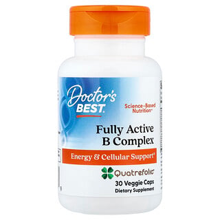 Doctor's Best, Complexe à la vitamine B entièrement actif avec Quatrefolic, 30 capsules végétariennes