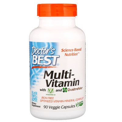 Doctor's Best Multi-Vitamin with Vitashine D3 and Quatrefolic, 90 Veggie Capsules