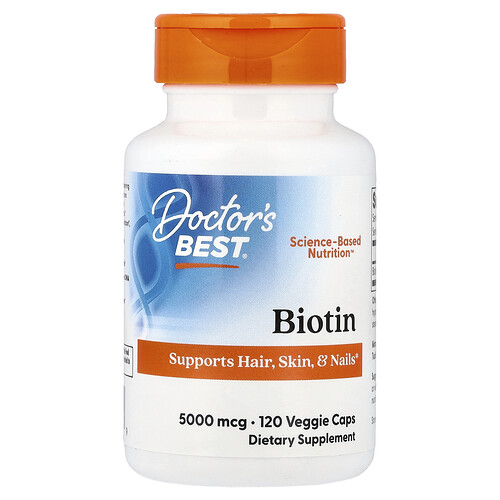 Doctor's Best, Biotin, 5.000 mcg, 120 vegetarische Kapseln