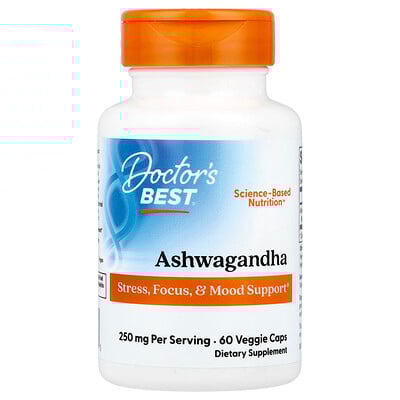 Doctor's Best, Ashwagandha, 60 cápsulas vegetales (125 mg por cápsula)
