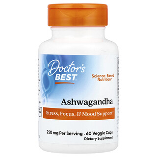 Doctor's Best, Ασβαγκάντα, 60 φυτικές κάψουλες (125 mg ανά κάψουλα)
