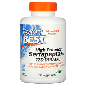 Отзывы о Докторс Бэст, High Potency Serrapeptase, 120,000 SPU, 270 Veggie Caps