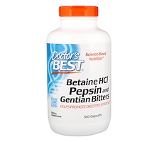 Горькая настойка из бетаина гидрохлорида, пепсина и генцианы (Betaine HCl, Pepsin & Gentian Bitters), 360 капсул - изображение