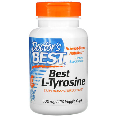 Doctor's Best Best, L-тирозин, 500 мг, 120 растительных капсул