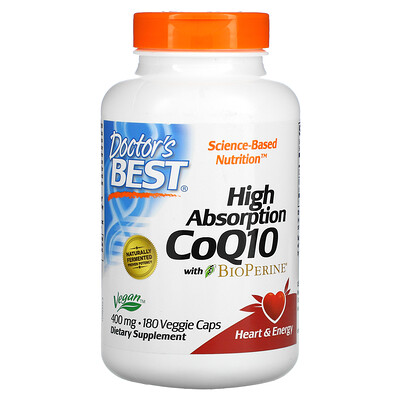 

Doctor's Best High Absorption CoQ10 with BioPerine 400 mg 180 Veggie Caps