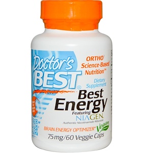 Докторс Бэст, Best Energy Featuring Niagen, 75 mg, 60 Veggie Caps отзывы