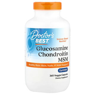 Doctor's Best, Glucosamina, condroitina y MSM, 360 cápsulas vegetales