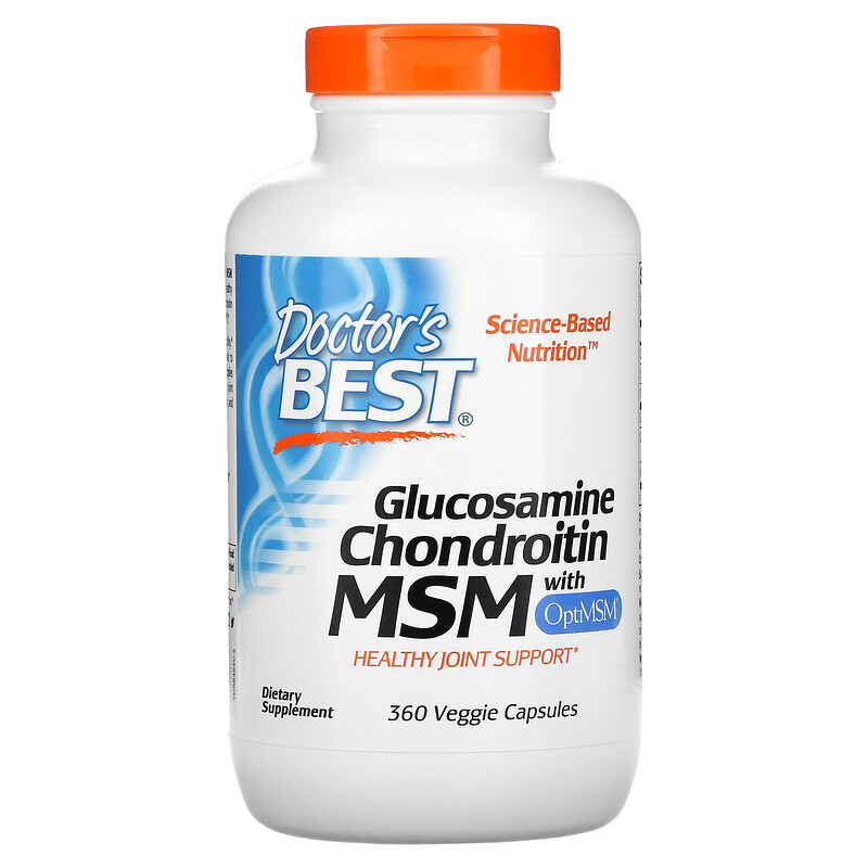 Doctor's Best, Glucosamine Chondroitin MSM with OptiMSM, 360 Veggie