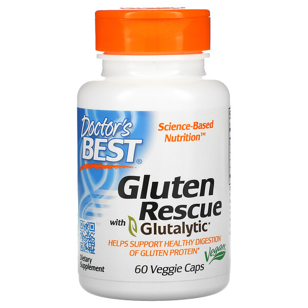 Doctor's Best, Gluten Rescue with Glutalytic, Unterstützung der Verdauung von Gluten mit Glutalytic, 60 vegetarische Kapseln