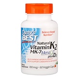 Doctors Best Natural Vitamin K2 Mk 7 With Menaq7 100 Mcg 60 Veggie Caps