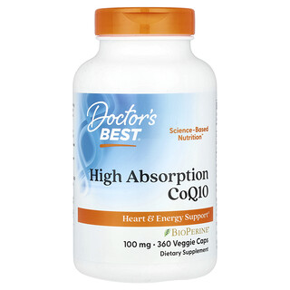 Doctor's Best, High Absorption CoQ10, hochabsorbierendes CoQ10, 100 mg, 360 pflanzliche Kapseln