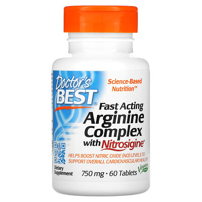 

Doctor's Best Fast Acting Arginine Complex with Nitrosigine 750 mg 60 Tablets