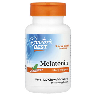 Doctor's Best, Melatonine, Natuurlijke Munt, 5 mg, 120 Kauwtabletten