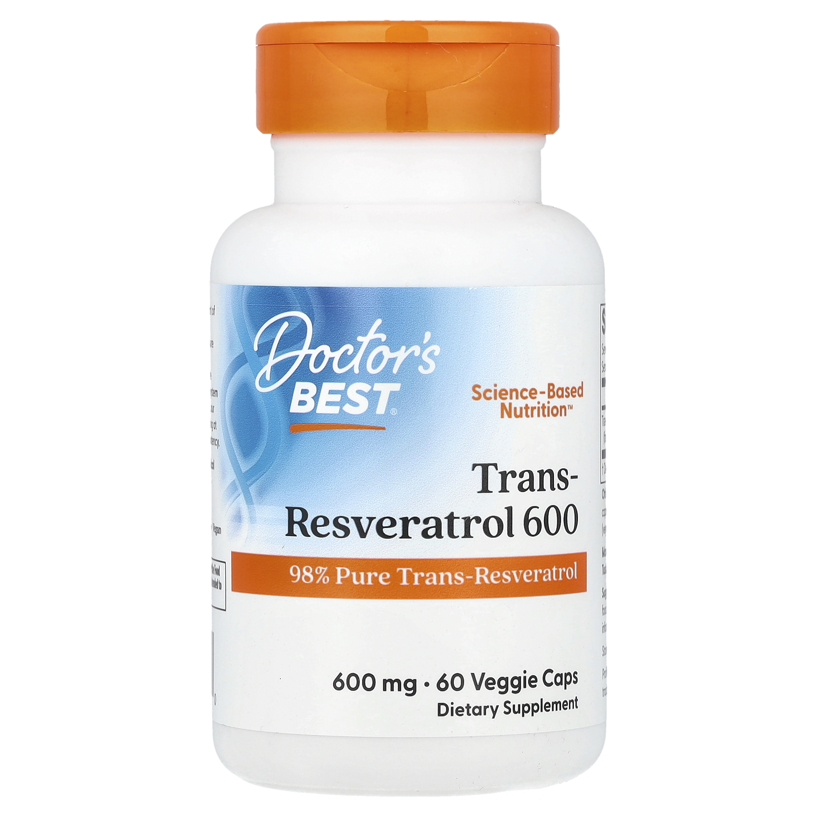 Doctor's Best (닥터스베스트), 고효능 트랜스 레스베라트롤 600, 600mg, 베지 캡슐 60정
