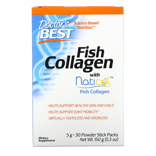 Fish Collagen with Naticol, 5 g, 30 Powder Stick Packs