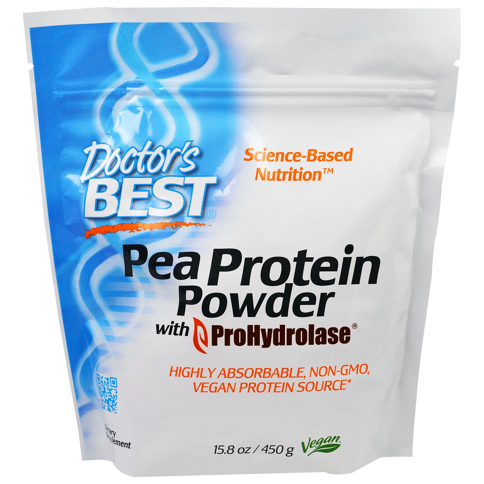 Doctors Best Pea Protein Powder With Prohydrolase 15 8 Oz 450 G