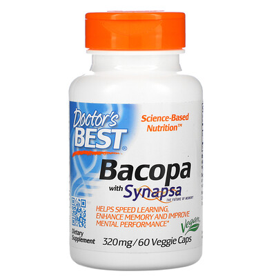 Doctor's Best Бакопа с Synapsa, 320 мг, 60 растительных капсул
