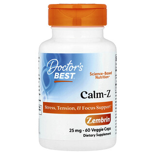 Doctor's Best, Calm-Z con Zembrin, 25 mg, 60 cápsulas vegetales