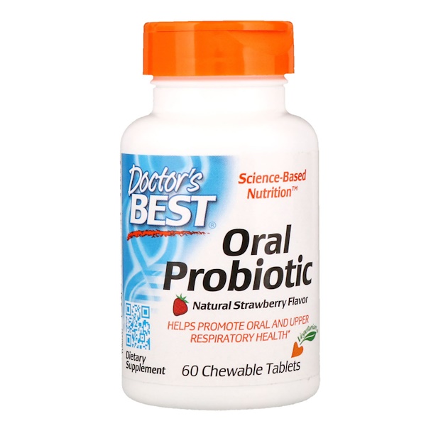 Doctor's Best, Oral Probiotic, Natural Strawberry Flavor , 60 Chewable