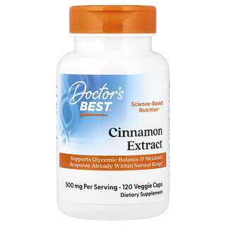 Doctor's Best, Extracto de canela con CinSulin®, 120 cápsulas vegetales (250 mg por cápsula)