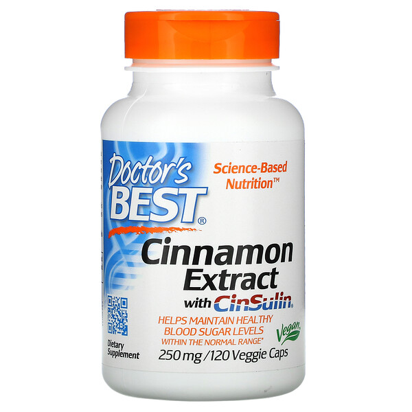Cinnamon Extract with CinSulin, 250 mg, 120 Veggie Caps