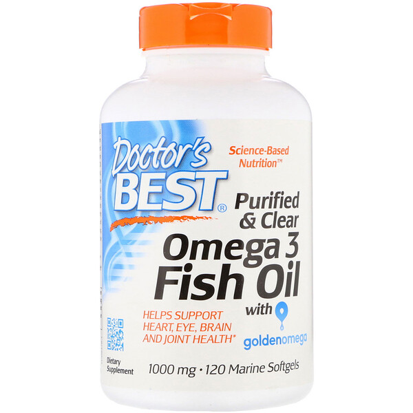 Doctor's Best, ΠΡΠΈΡΠ΅Π½Π½ΡΠΉ ΠΈ ΠΏΡΠΎΠ·ΡΠ°ΡΠ½ΡΠΉ ΡΡΠ±ΠΈΠΉ ΠΆΠΈΡ Ρ ΠΎΠΌΠ΅Π³Π°-3, Ρ Goldenomega, 1000Β ΠΌΠ³, 120Β ΡΡΠ±Π½ΠΎ-ΠΆΠ΅Π»Π°ΡΠΈΠ½ΠΎΠ²ΡΡ
ΠΌΡΠ³ΠΊΠΈΡ
ΡΠ°Π±Π»Π΅ΡΠΎΠΊ