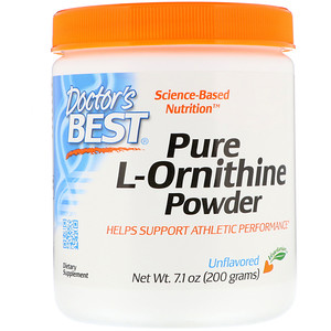 Doctor's Best, Pure L-Ornithine Powder, Unflavored, 7.1 oz (200 g)