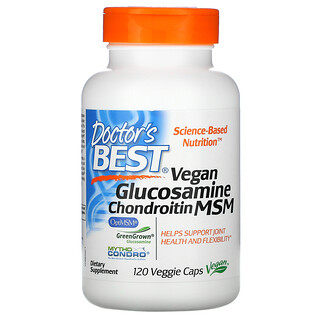 Doctor's Best, Glucosamina, condroitina y MSM veganos, 120 cápsulas vegetales