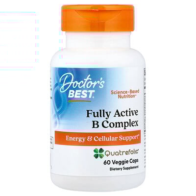 Doctor's Best, Complejo de vitaminas B completamente activo, 60 cápsulas vegetales