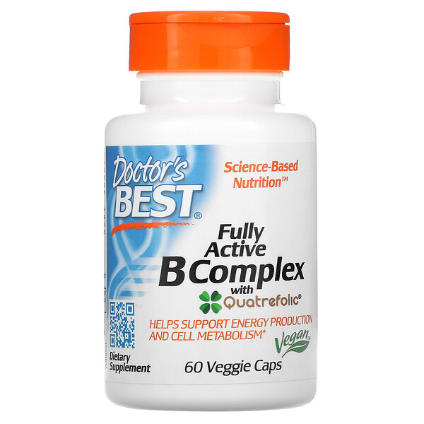Doctor S Best ויטמין B קומפלקס פעיל עם Quatrefolic 60 כמוסות צמחוניות Iherb