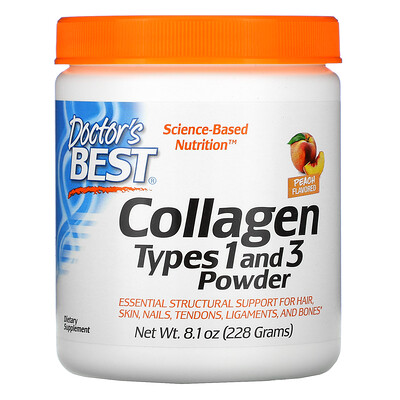 Doctor's Best Collagen Types 1 and 3 Powder, Peach Flavored, 8.1 oz (228 g)