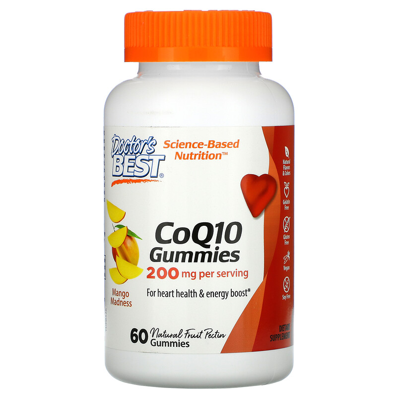 Doctor's Best, CoQ10 Gummies, Mango Madness, 200 mg, 60 Gummies iHerb