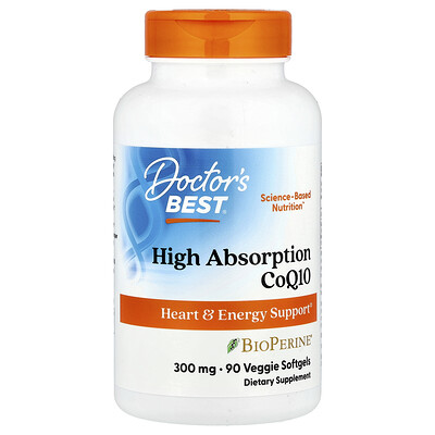 Doctor's Best Black High Absorption Coq10, 300 Mg, 90 Veggie Softgels