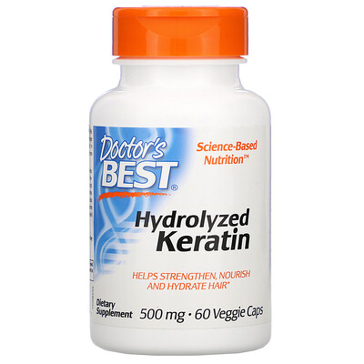 Doctor's Best Hydrolyzed Keratin, 500 mg, 60 Veggie Caps