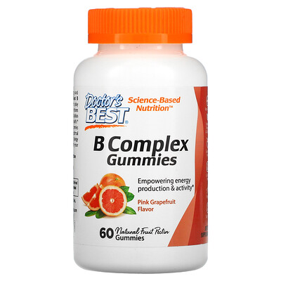 Doctor's Best B Complex Gummies, Pink Grapefruit, 60 Gummies