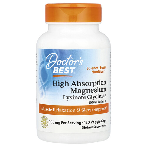 Doctor's Best ハイ アブソーション マグネシウム ベジカプセル120粒（1粒あたり52.5mg）