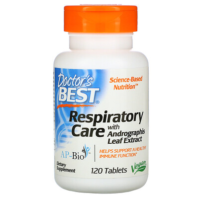 Doctor's Best Respiratory Care with Andrographis Leaf Extract, 120 Tablets