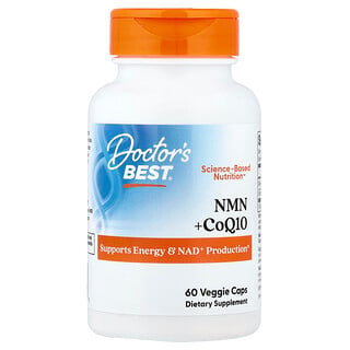 Doctor's Best, NMN y CoQ10, 60 cápsulas vegetales