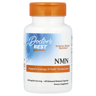 Doctor's Best, NMN, Mononucleótido de nicotinamida, 60 cápsulas de liberación retardada (200 mg por cápsula)
