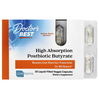Doctor's Best, 高吸收益生元丁酸，30 粒液体填充素食胶囊（每粒 300 毫克）